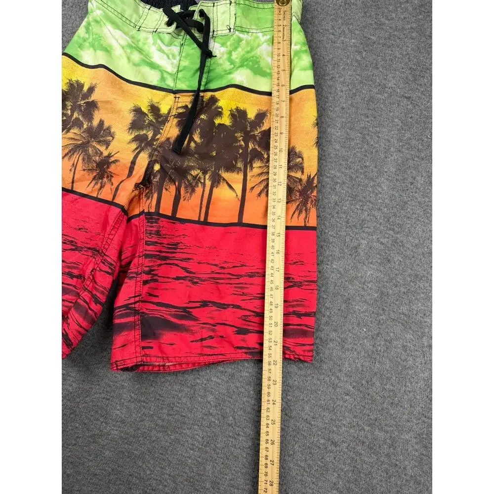 Men's Medium Board Shorts Palm‎ Tree Sunset Design Size Medium
